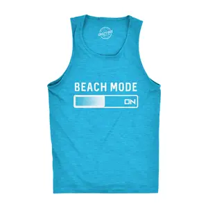 Mens Beach Mode Fitness Tank Funny Vacation Holiday Travel Summer Graphic Novelty Tanktop Funny Workout Shirt for Men with Plus Sizes Funny Summer Sleeveless Tee Novelty Tank Tops for Guys Turquoise