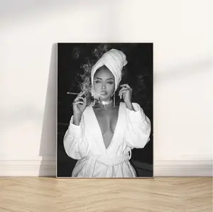 Woman Poster, Feminist Print, Black and White, Gangster Girl, Teen Girl Room Decor, Vintage Photography Artwork Wall Artistic