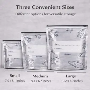 2026 New Model, 30-Pack (3 Sizes): Re-sealable Vacuum Zipper Food Storage Bags — reusable, airtight, waterproof vegetable storage containers suitable for kitchen use