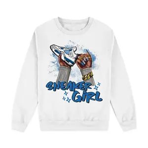 Sneaker Girl Nail Sweatshirt Match 4 Industrial Blue | Color-Match Design | Adjustable Fit (S-5XL) | Shirt To Match Sneaker