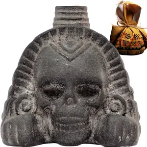 Screaming Aztec Death Whistle by ITZCOEHUA - Loudest Authentic Human Sounding Screams 125+ Decibels, Loud, Collectible, Aztec Design in Obsidian Black Decor Religious