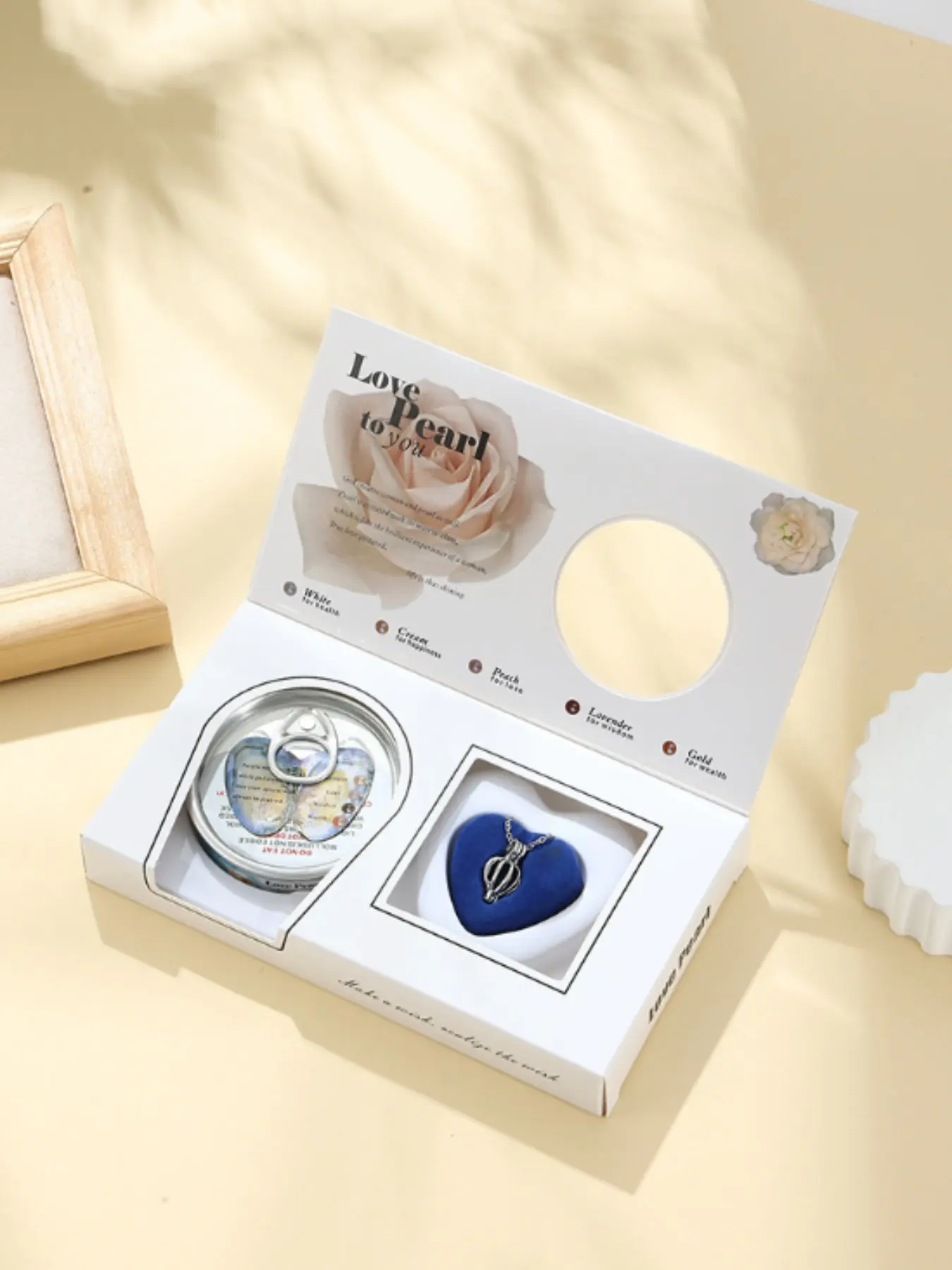 Stress Relief Freshwater Pearl Gift Set, Vacuum Pack Oyster Can Metal Necklace Pendant, Holiday Birthday Valentine's Day Present, Versatile Unique