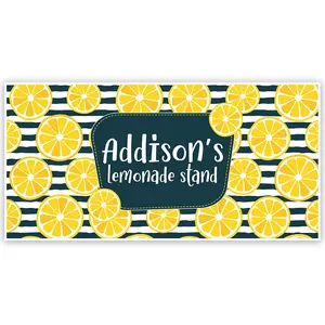 Striped Lemon Personalized Lemonade Stand Banner