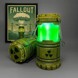 An Interesting Camping Mini Nuclear Reactor Portable Light, Lightweight and Easy-to-Carry Mini Nuclear Reactor Light, Camping Light, Desktop Lamp Decoration, Bedroom Fun Light, Nuclear Reactor Light Halloween Gift（Includes 3 AAA batteries）