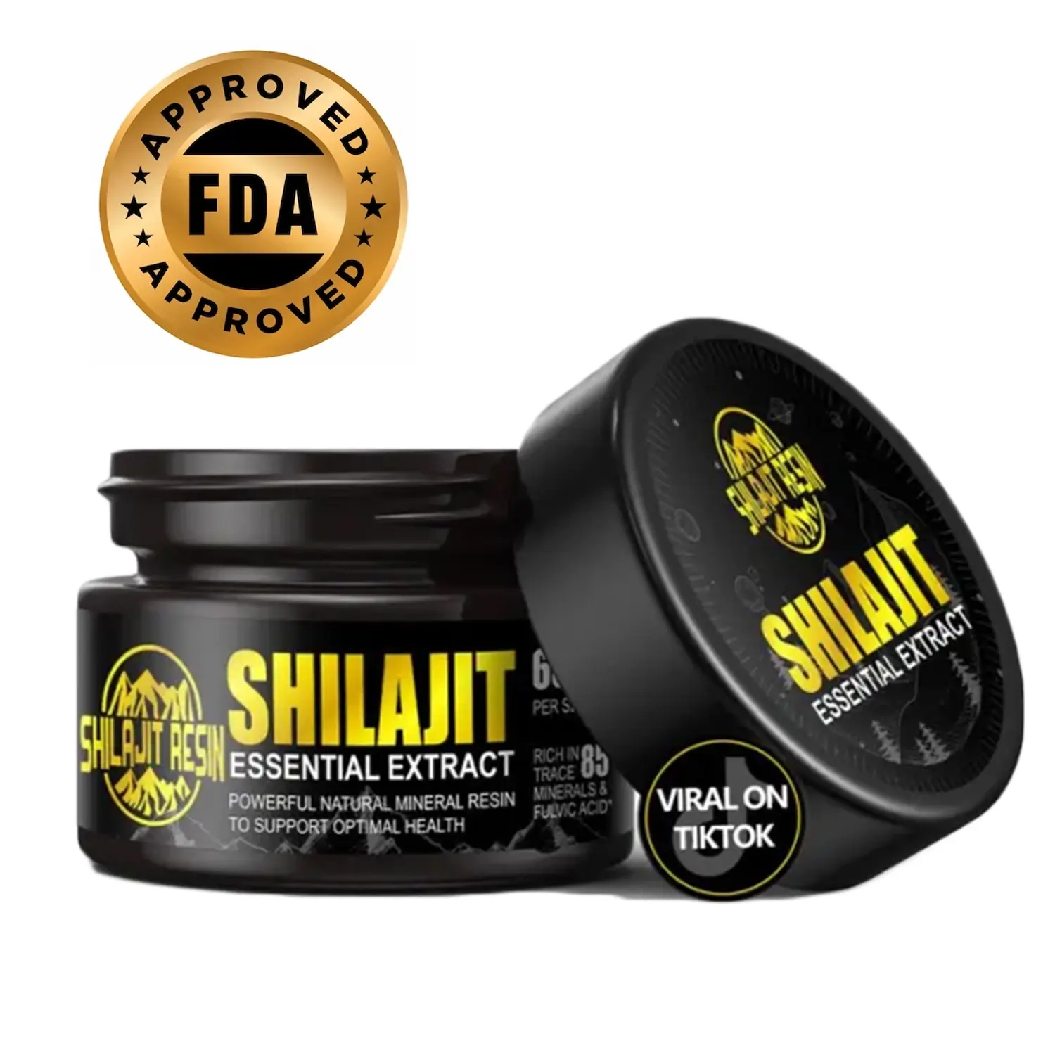 Shilajit Pure Himalayan Organic Resin - Natural Authentic Lab Tested Formula for Men, Women - No Heavy Metals - 600mg Max Strength with 85+ Trace Minerals Golden Grade Shilajit Supplement (1 Pack) Healthcare Edible