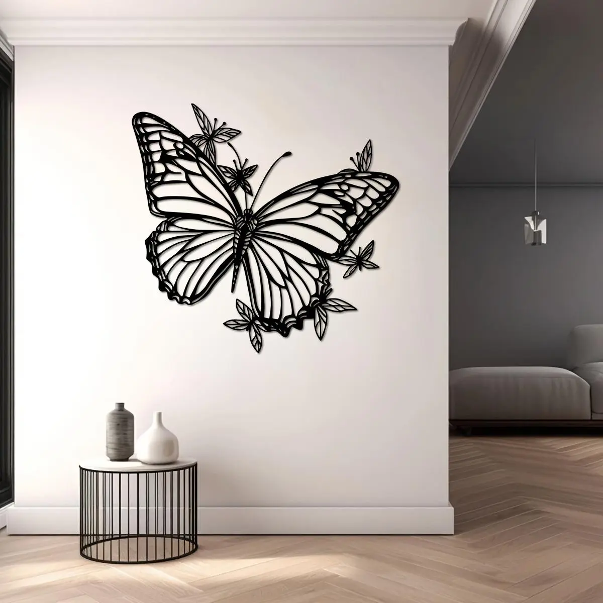 Butterfly Design Wall Art, 1 Count Modern Decorative Cute Wall Decor Metal Wall Decor, Wall Hanging Decor for Home Living Room Bedroom, Home Decor, Decoration Items, Stickers
