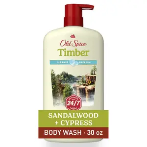 Old Spice Men'S Body Wash Timber with Sandalwood, 24/7 Shower Fresh, 30 Oz Procter & Gamble