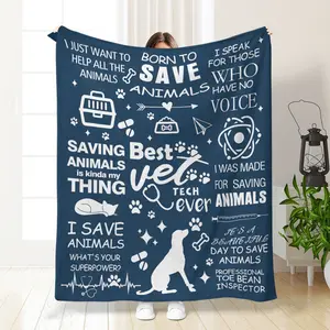 Veterinary Technology Gifts, Best Vet Tech Week Presents, Thank You Gift Ideas, Blanket for Veterinary Technicians, Flannel Cozy Blanket
