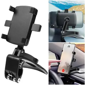 Car Phone Holder Rotating Multi-function Instrument Cluster Phone Holder Foldable Rearview Mirror Navigation Bracket