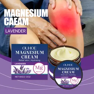 OUHOE Intensive Muscle Soothing Magnesium Cream Lavender 60g, Body Care, Contains Lavender Oil and Shea Butter, Relieves Muscle Spasms and Stiffness, Nourishes Skin, Hydrating, Moisturizing, Body Butters