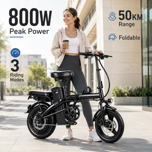 Folding Ebike for Adults - 400W Motor,  48V 15Ah Battery, 50km Range, Wheel Pedals & Ebike Charger Included compact bike electric