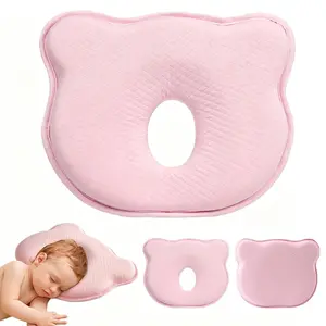 Memory Foam Baby Pillow, Washable Cotton Infant Neck Support Pillow, Anti Flat Head Design For Newborn Sleeping
