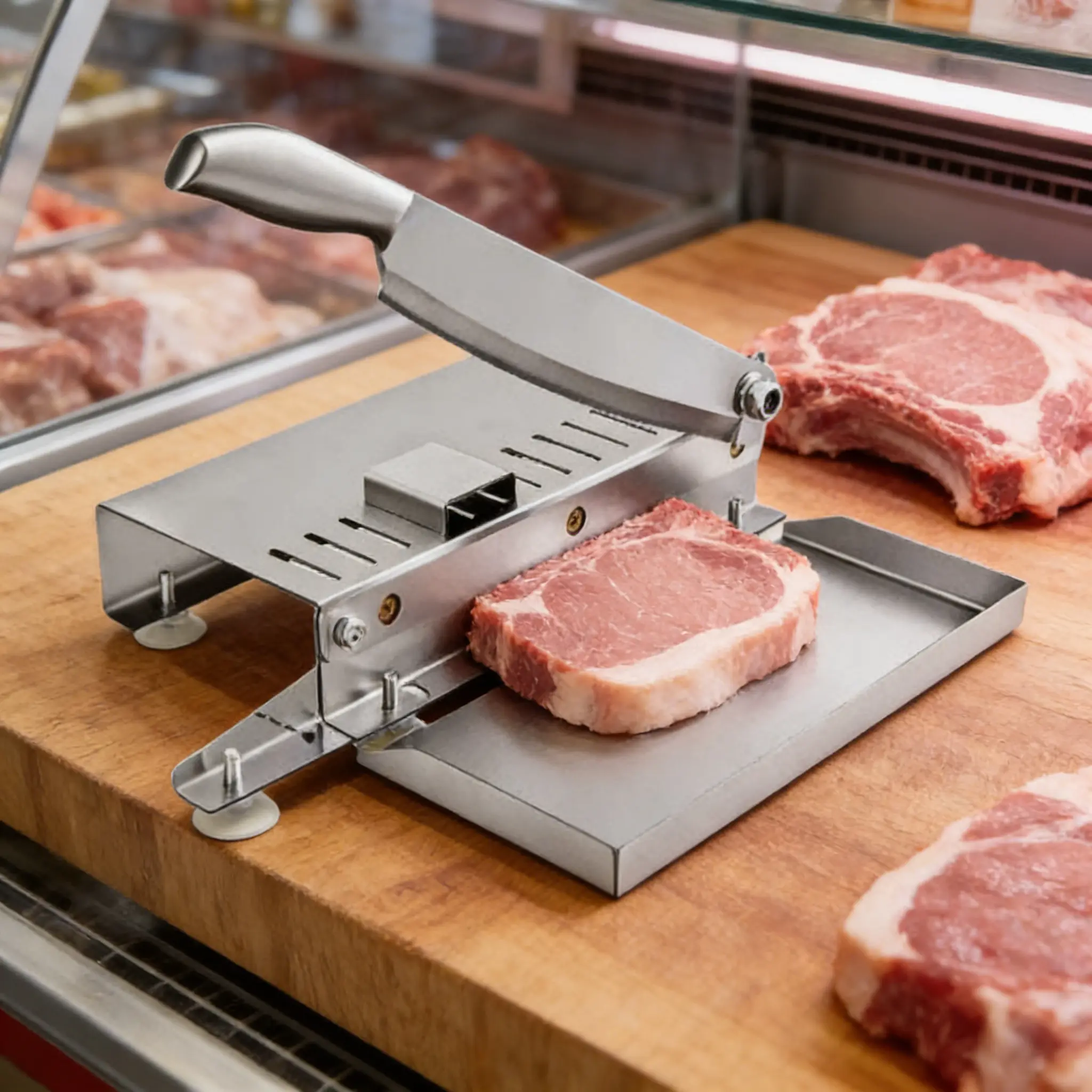 OUDISI Stainless Steel Manual Rib Chopper - Labor-Saving Bone Slicer, Precise Hand Tool for Butchers, Frozen Meat & Bones Cutting, Yes