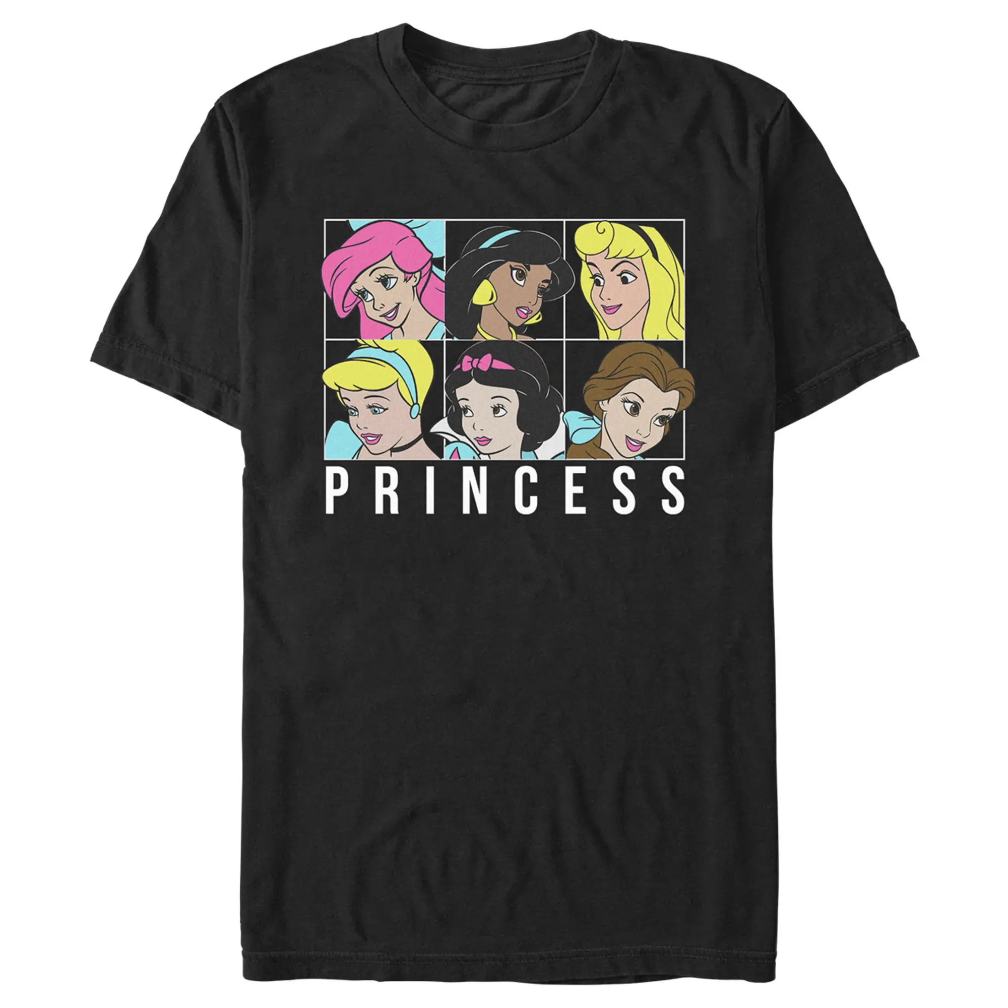 Men's Disney Princess Squares T-Shirt, Shortsleeve, Print