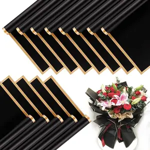 20 Sheet Flower Wrapping Papers Flower Bouquets With Gold Edge Korean Style Wrapping Paper