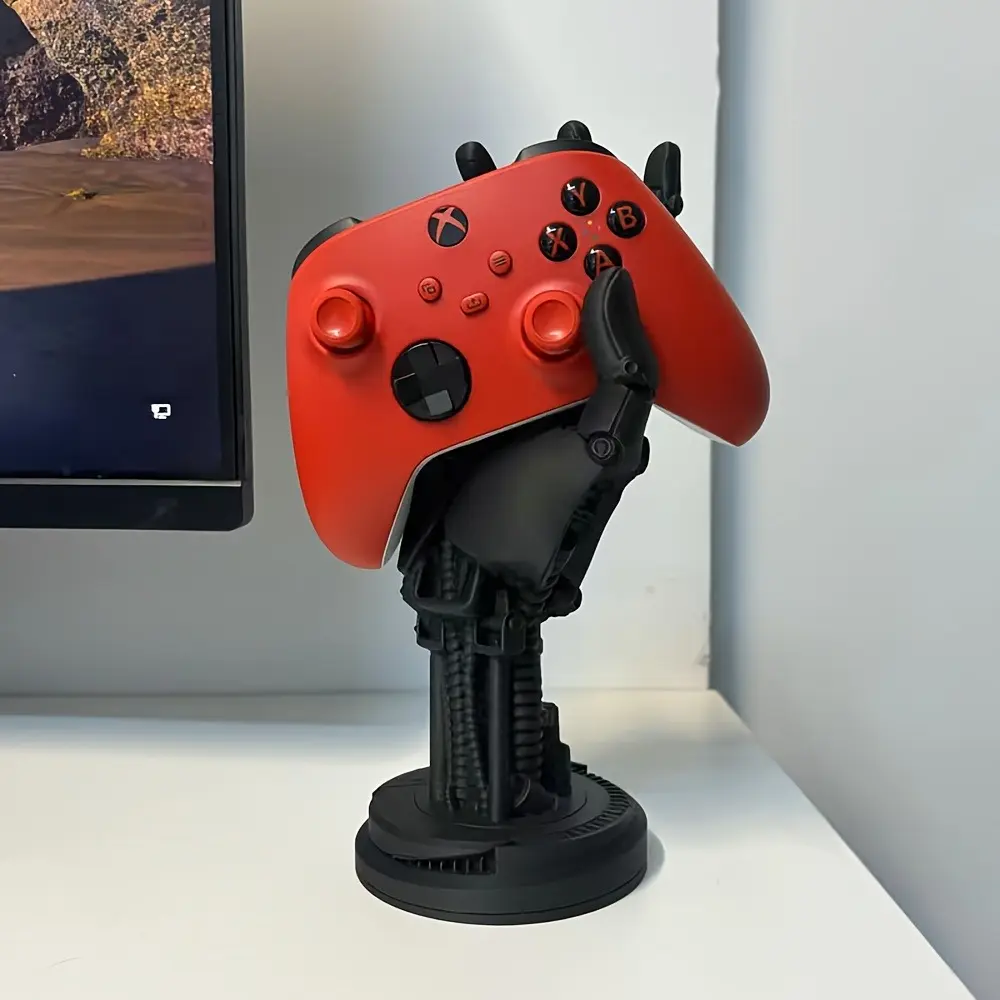 3D Printed Cyberpunk Game Controller Holder for Xbox & Ps5, Gaming Accessories, Console Accessory, Unique Ornament Design, Perfect for Gaming Enthusiasts, Durable Bracket Construction
