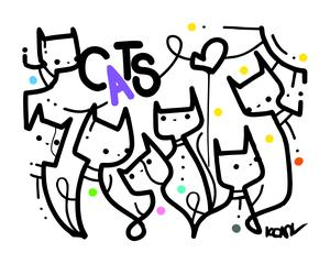 CATS Print in 2 sizes Unframed art