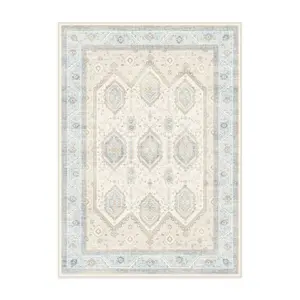 Ruggable 5'x7' Washable Bridgerton Crown Affair Opal Area Rug Ivory/Blue