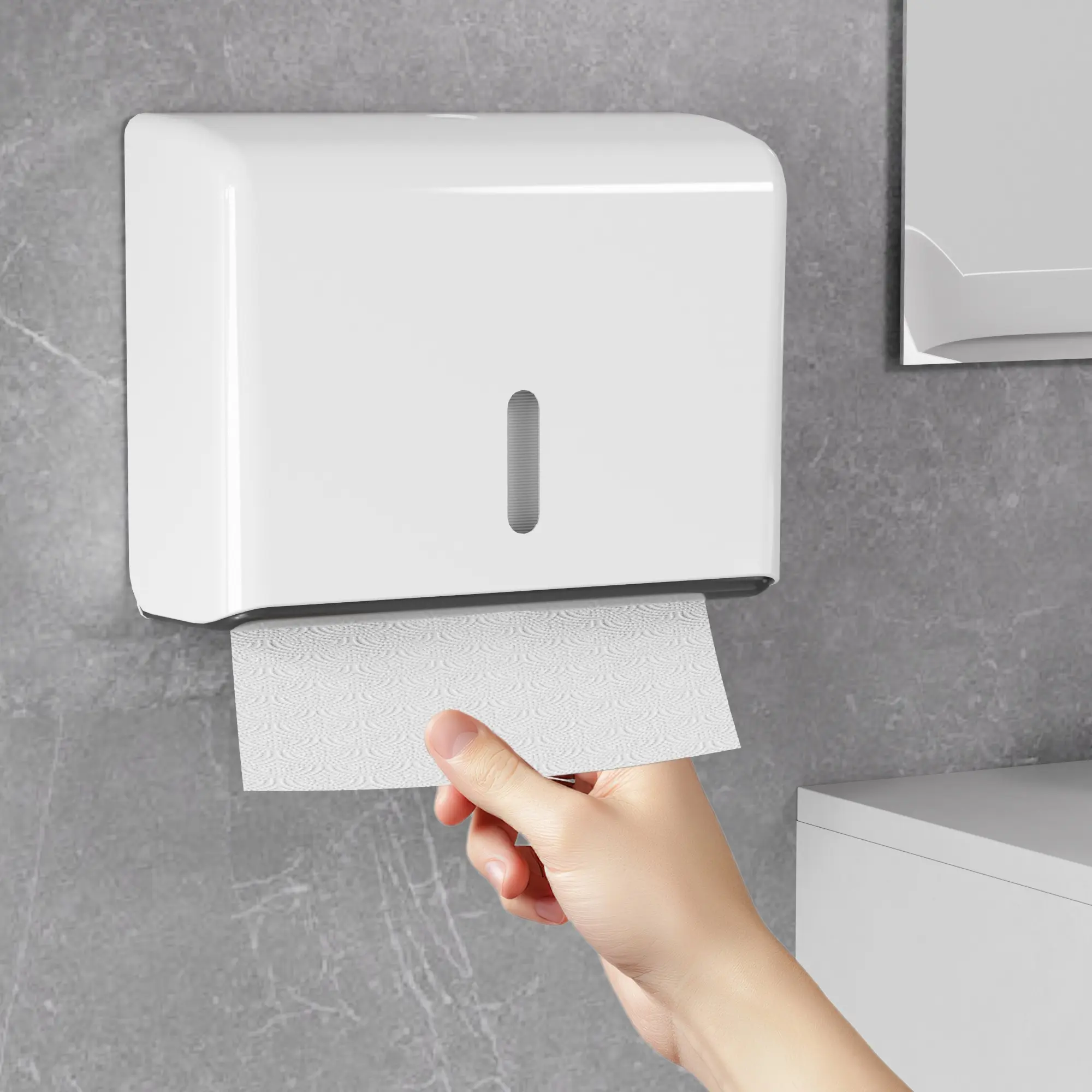 Large capacity 200 sheet Hand Towel Tissue Box with Free No-drill Installation Accessories Wall-mounted Bathroom Hand Towel Tissue Box, Kitchen Wall-mounted Tissue Dispenser