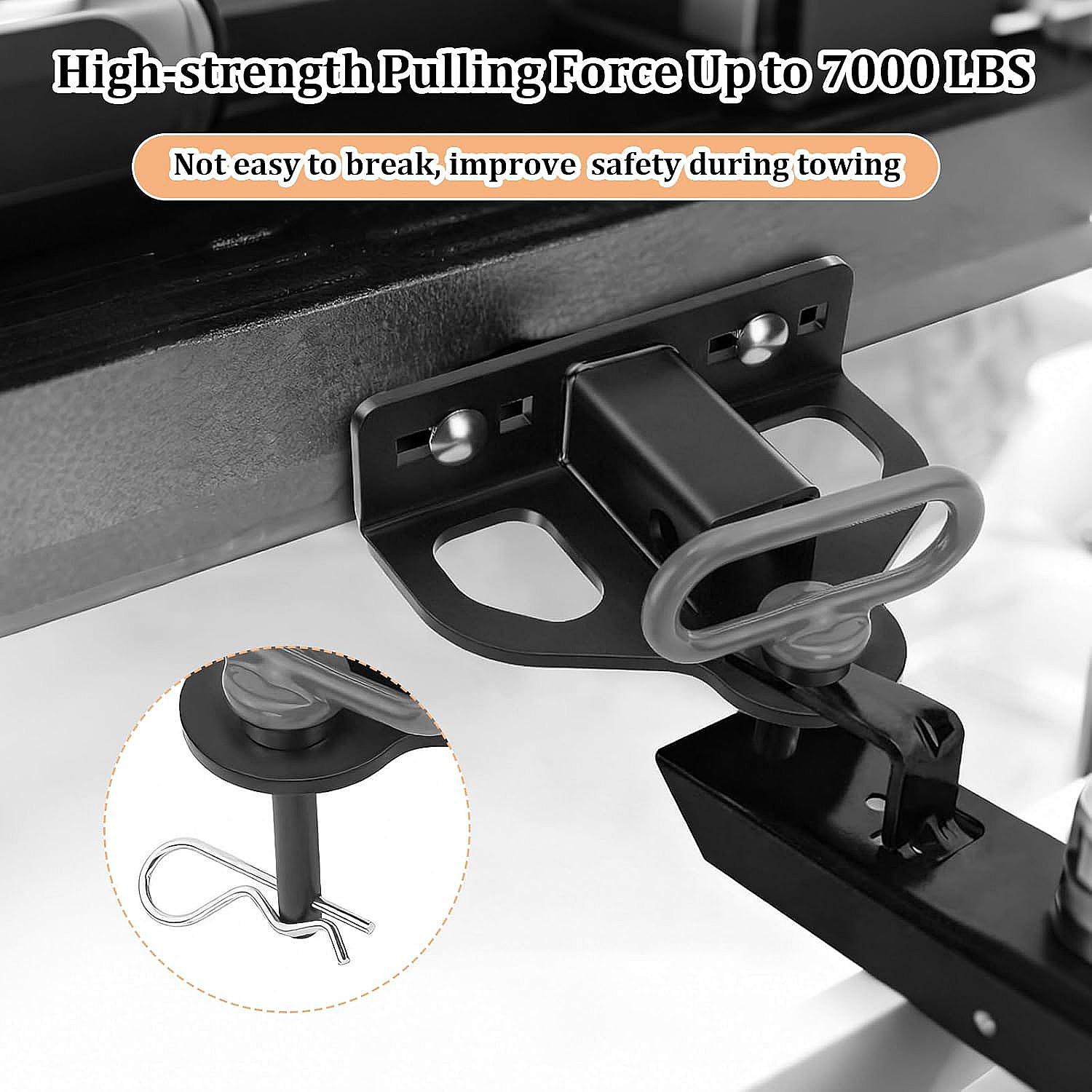 Zero Turn Lawn Mower Hitch with 1-1/4" Receiver, 6mm Thicker Heavy Duty Steel Trailer Receiver Hitch, Universal Upgrade 1-1/4 Hitch Receiver with Versatile Chain Slot and Carriage Bolt Hardware