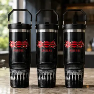 30oz Kpop Inspired Tumbler Cup – Boy Band Fan Gift, Insulated Travel Mug with Straw Lid, Aesthetic Idol Design