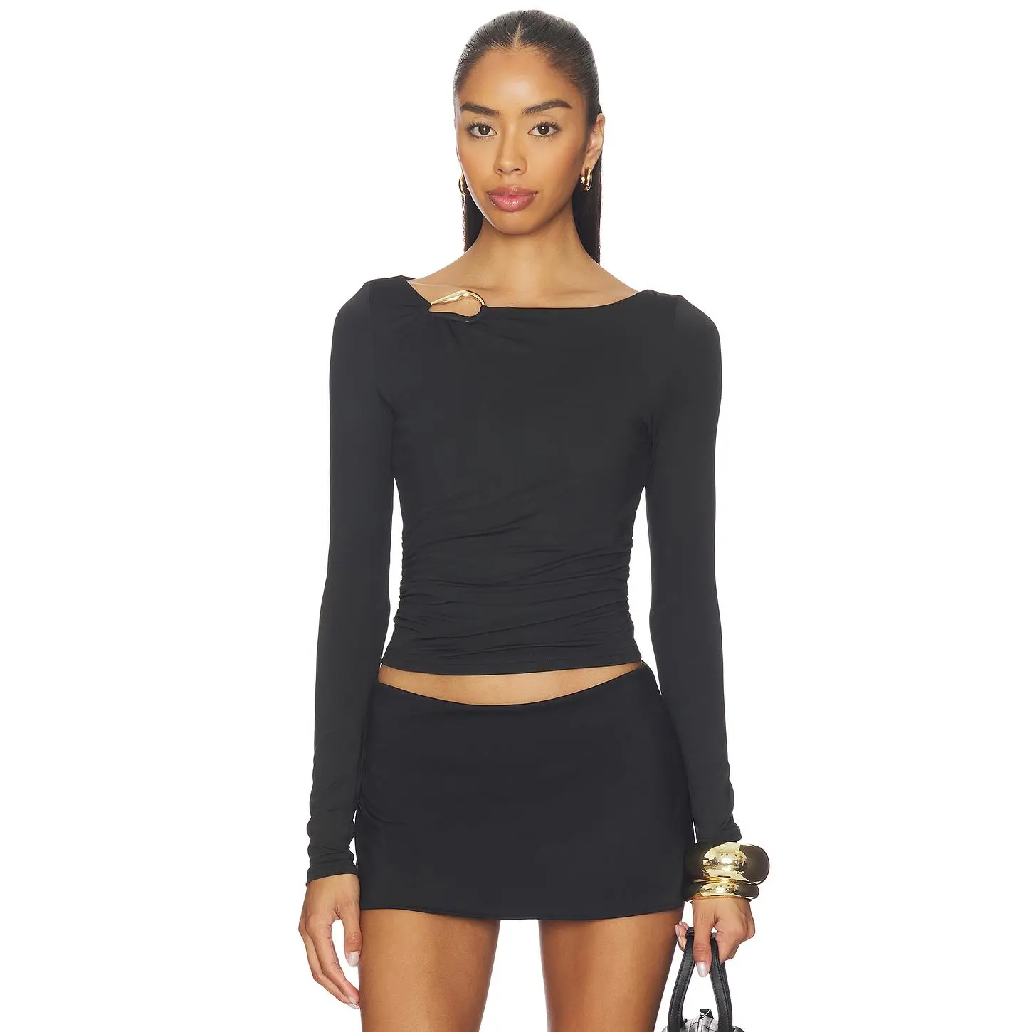SNDYS Ashley Boat Neck Top in Black