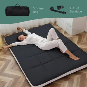 【Summervibes】[Extra Storage Bag] Lilypelle Japanese Futon Mattress, 3.5”/4“ Foldable Tatami Sleeping Pad, Portable Roll-Up Floor Lounger Bed for Adult & Child, All-Season Use, Dormitory Floor Mattress Pad
