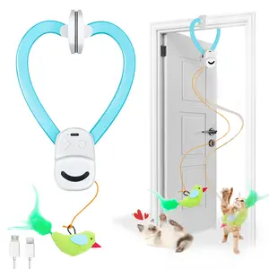 Intelligent indoor cat interactive toy automatic electric bird feather stick - Best fulfilling and stimulating toy for kittens and adult cats - Boring cat hanging electric cat toy