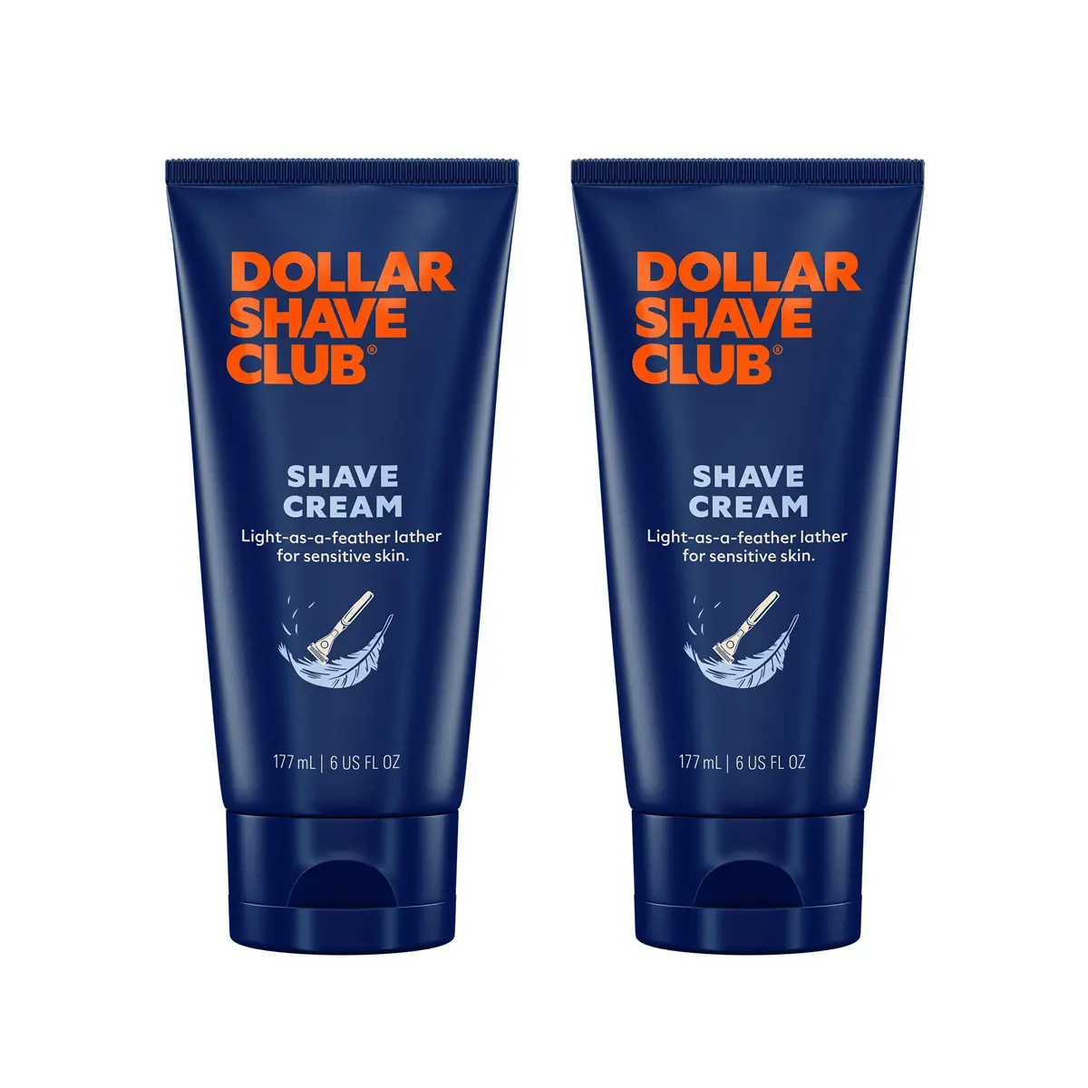 Dollar Shave Club Men’s Shaving Cream for Sensitive Skin – Hydrating Shave Cream with Coconut & Jojoba Oil for a Smooth, Cushioned Shave, 6oz, 2-Pack