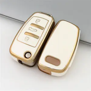 Car Key Case Cover, Car Key Protector, Car Key Accessory, Fashionable Key Cases Suitable for Girls, TPU Car Key Case for Audi A1 A3 A6 C5 C6 Q3 Q2 Q7 TT TTS R8 S3 S6 RS3 RS6 A4