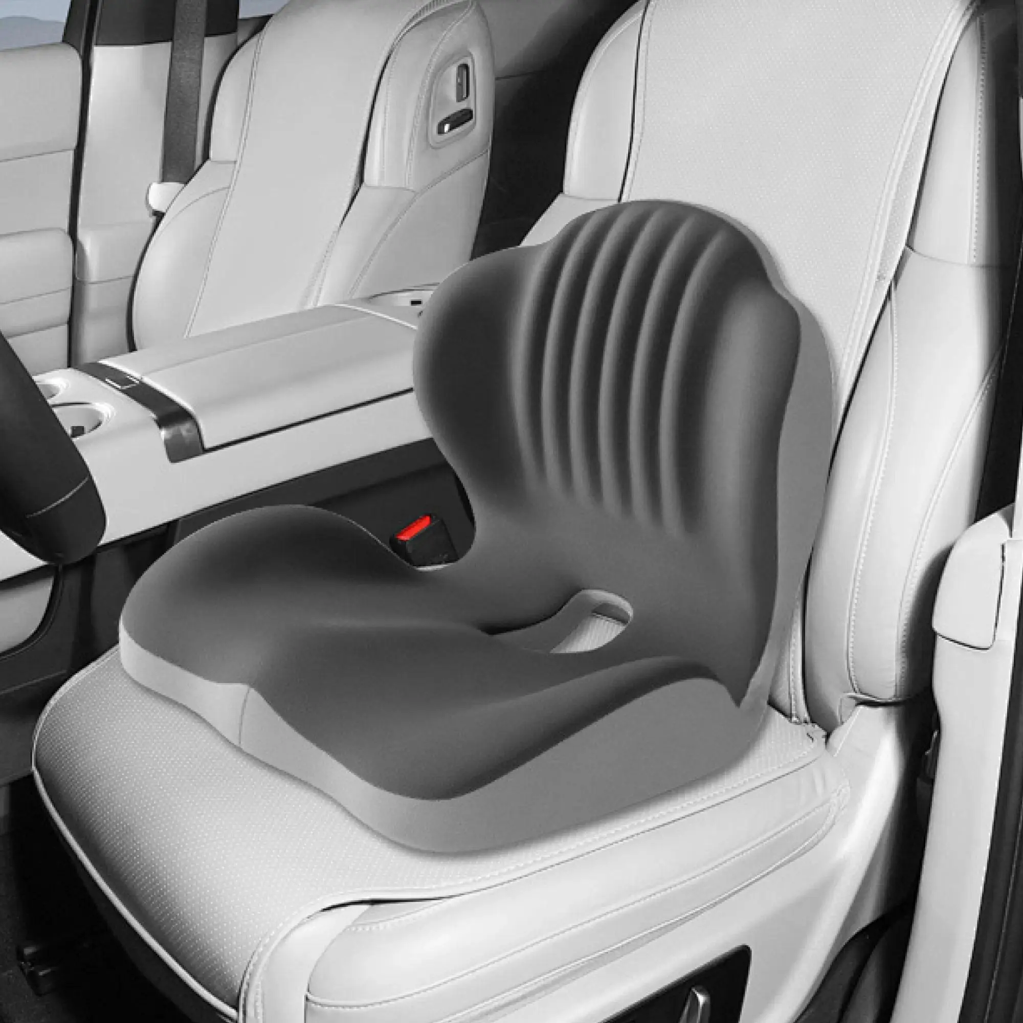 Ergonomic Memory Foam Seat Cushion with Lumbar & Back Support, Ergonomic Backrest, Relieves Back Pain, Reduces Pressure, Ideal for Office Chairs, Stools, and Car Seats