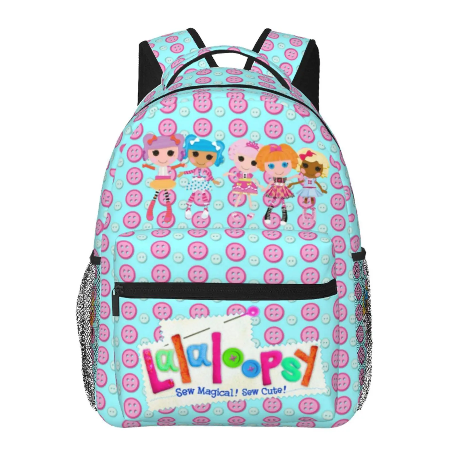 Lalaloopsy Travel & Daily Commute Backpack We're Lalaloopsy Netflix Functional School Backpack MGA Lalaloopsy Casual Lightweight Daypack with Zipper Front Pocket & Mesh Side Pockets, Padded Shoulder Straps, Back to School Essentials
