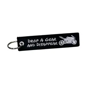Embroidered Motorcycle Keychain for Riders small gift Biker Lightweight