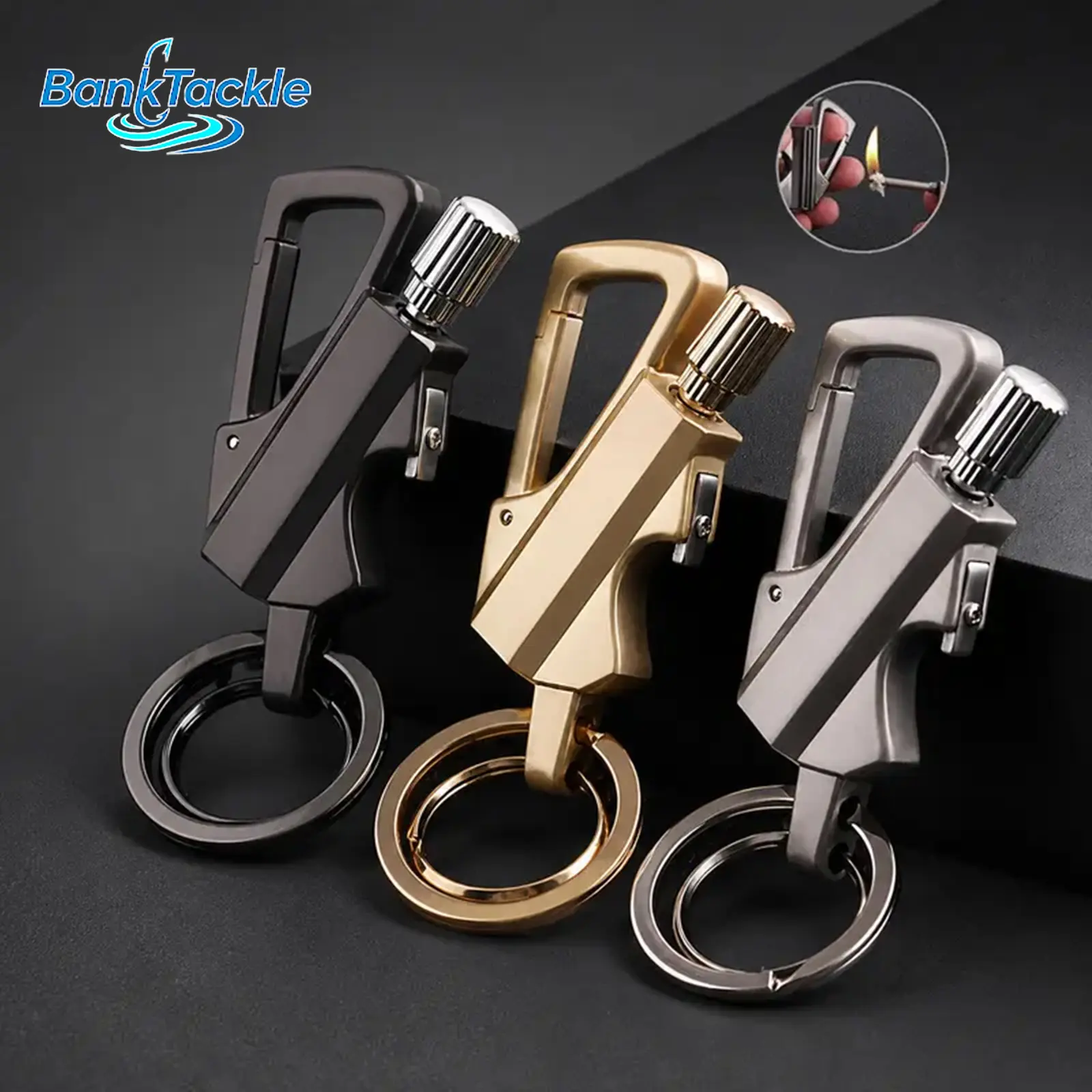 Permanent Match Infinity Lighter with Multitool Keychain Bottle Opener, Reusable Waterproof Match Strike Anywhere, Forever for Outdoor Survival, for Men Women