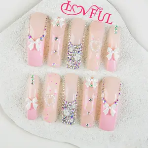 Lovful | Curved Mid Length 1.7" Eagle & Hawk Curve Claw Handmade Acrylic Press On Nails #DealsForYouDays | 10PCS Reusable, Salon Quality,H26-H217
