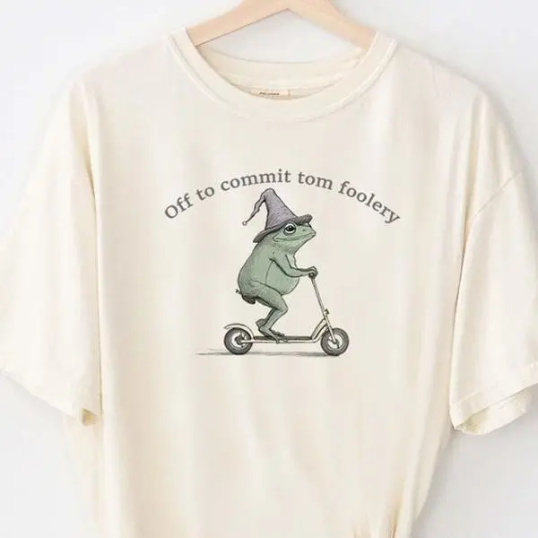 Comfort Colors Off to Commit Tom Foolery tshirt, Funny Frog Meme shirt, Weirdcore Graphic tee, Sarcastic Comfort Colors top, 2025 Trendy Summer Shirt Top Classic