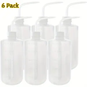6PCS Refillable Plastic Squeeze Bottles - 17OZ Inverted Design for Easy Pouring,Ideal for Plant Washing,Tattoo Supplies,Lab Irrigation Use