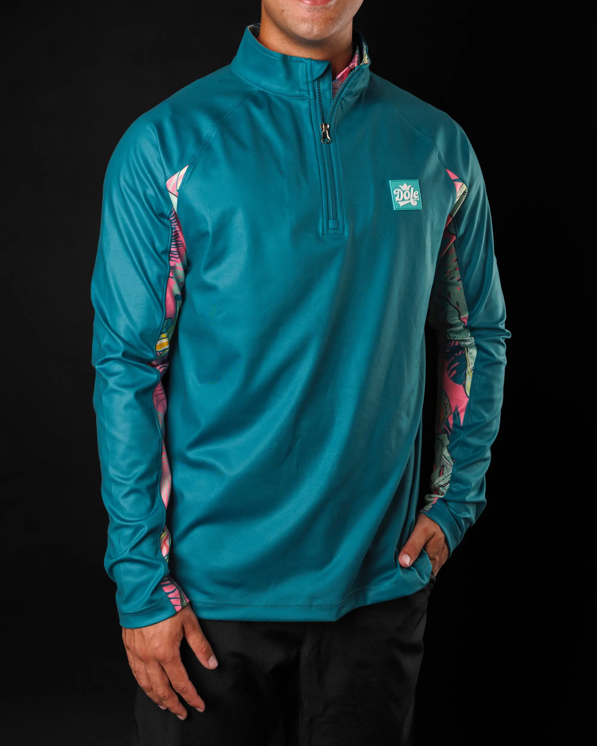 Dole® Men's Fitted Athletic Shirt - Sporty Chic Q-Zip Performance Top with 4-Way Stretch Material for Sports, Outdoor Activities