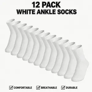 12 Packs Crew Socks for Women and Men – Cushioned Long Cotton Athletic Socks for Hiking, Running, and Everyday Wear (6 Pairs per Pack) cheer
