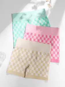 Checkmate Checkerboard Scunch Shorts, 60% Polyamide Stretch Shorts, Multi-Color Casual Bottoms outdoorfun