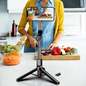 104.14 cm Aluminum Alloy Selfie Stick Phone Tripod, Extendable 3in 1 Selfie Stick with Wireless Remote and Tripod Stand 360 Rotation for iPhone 14/13/12/11 Pro/XS Max/XS/XR/X, for Android Smartphone, Portable, Lightweight, Smartphone Camera Accessories