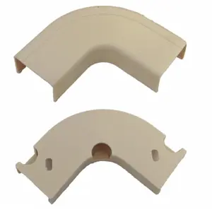 212 MAIN Cable Management, 0.75 in Ivory Raceway with Corner Bridge, Flat Elbow, Surface Mount for Computers & Office Desk Organization