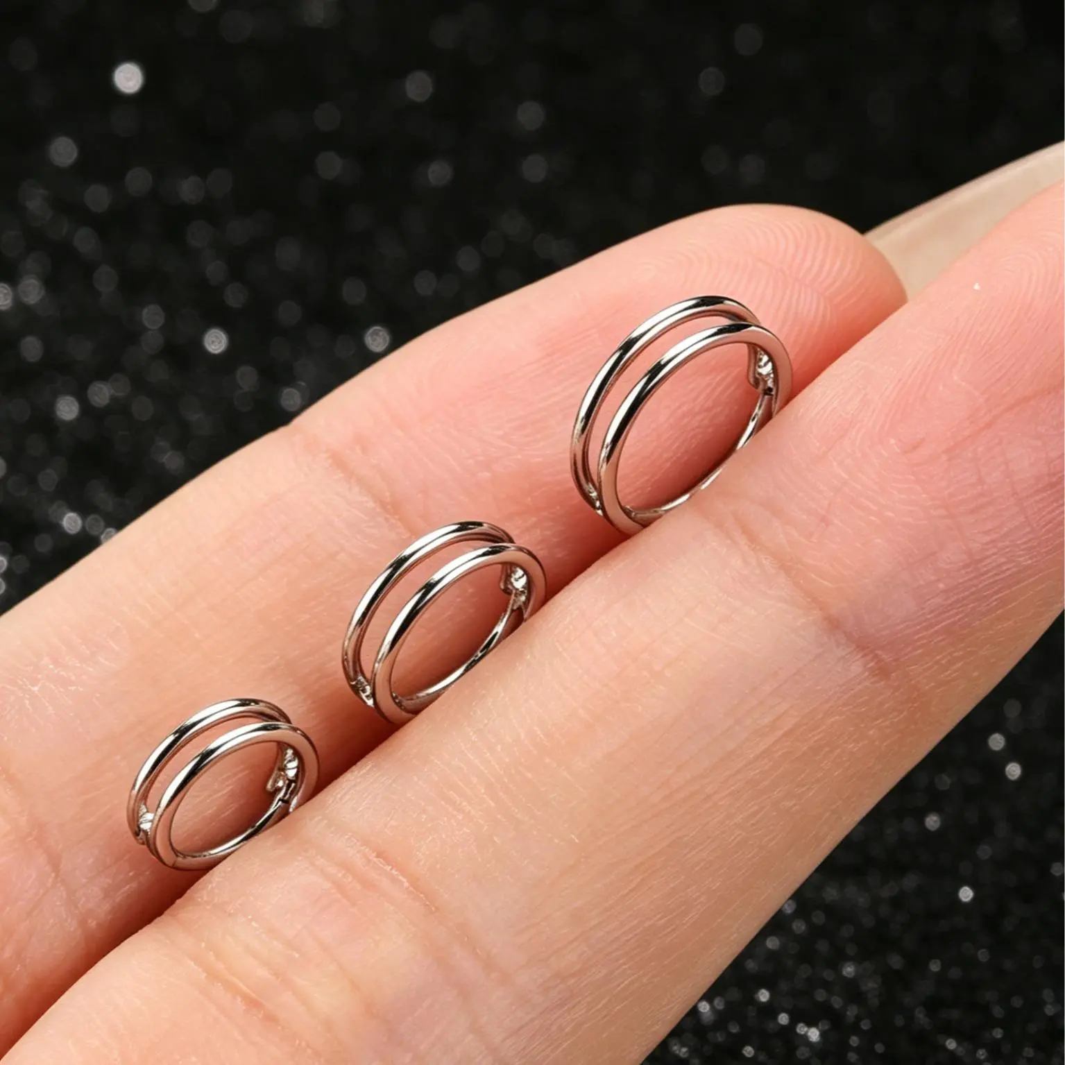 OUFER Women's Body Jewelry Double Hoop Nose Ring, 20G Hinged 316L Stainless Steel for Nose Piercing, Hypoallergenic Non-Tarnish Tarnish-Proof Accessories for Women, Non Tarnish Jewelry