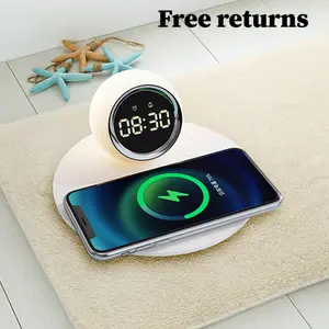 Digital Alarm Clock With 15W Fast Wireless Charging – Bedside Nightstand Clock With USB Port & Adjustable Brightness – Large Display With DST & Volume Control – Must-Have For #Summer Wins#Fathersdaygift
