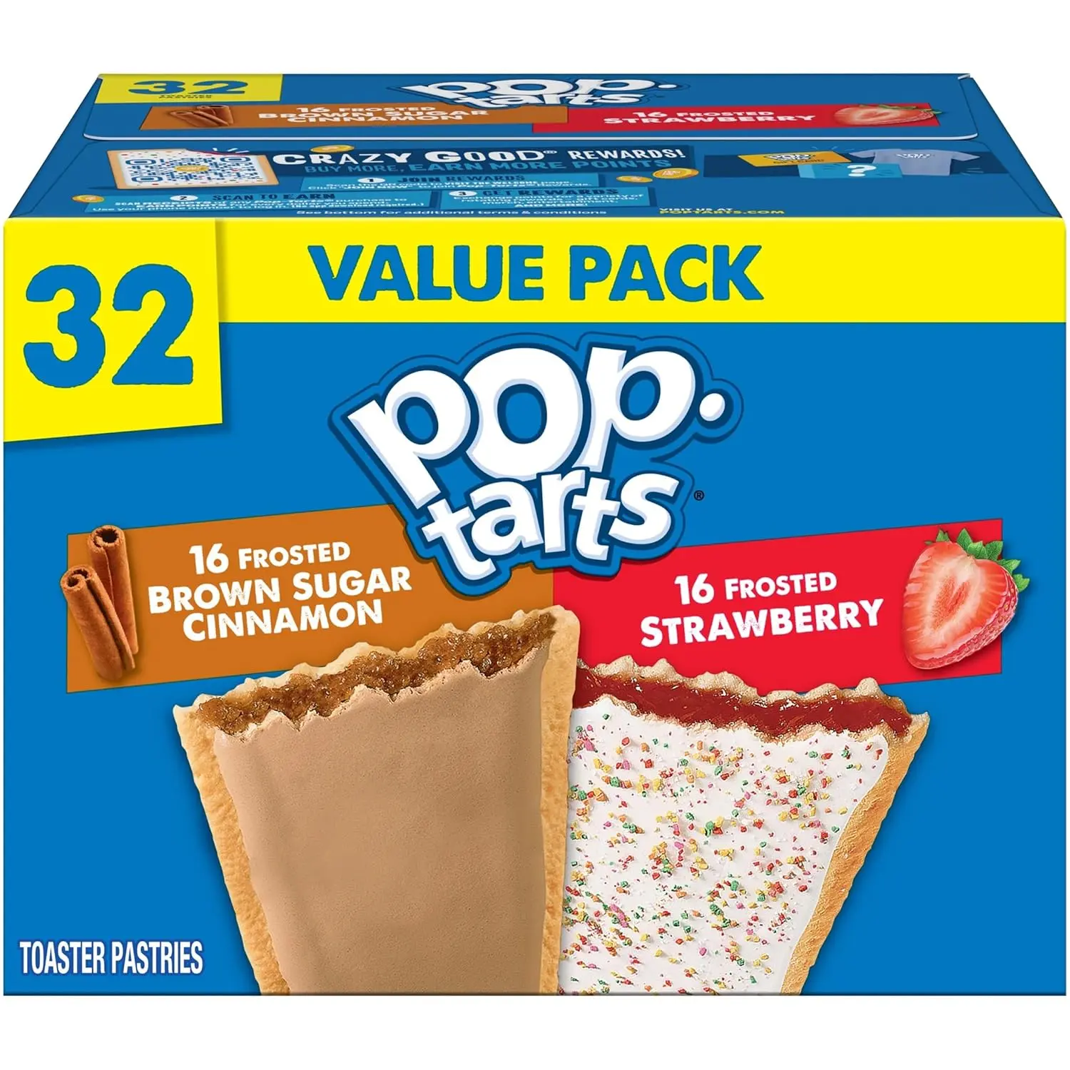 Pop-Tarts Toaster Pastries, Breakfast Foods, Kids Snacks, Value Pack, Frosted Cherry (32 Pop-Tarts)