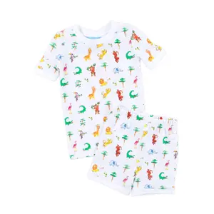 Safari Short Pajamas - Unisex Soft Knit PJ Set for Kids