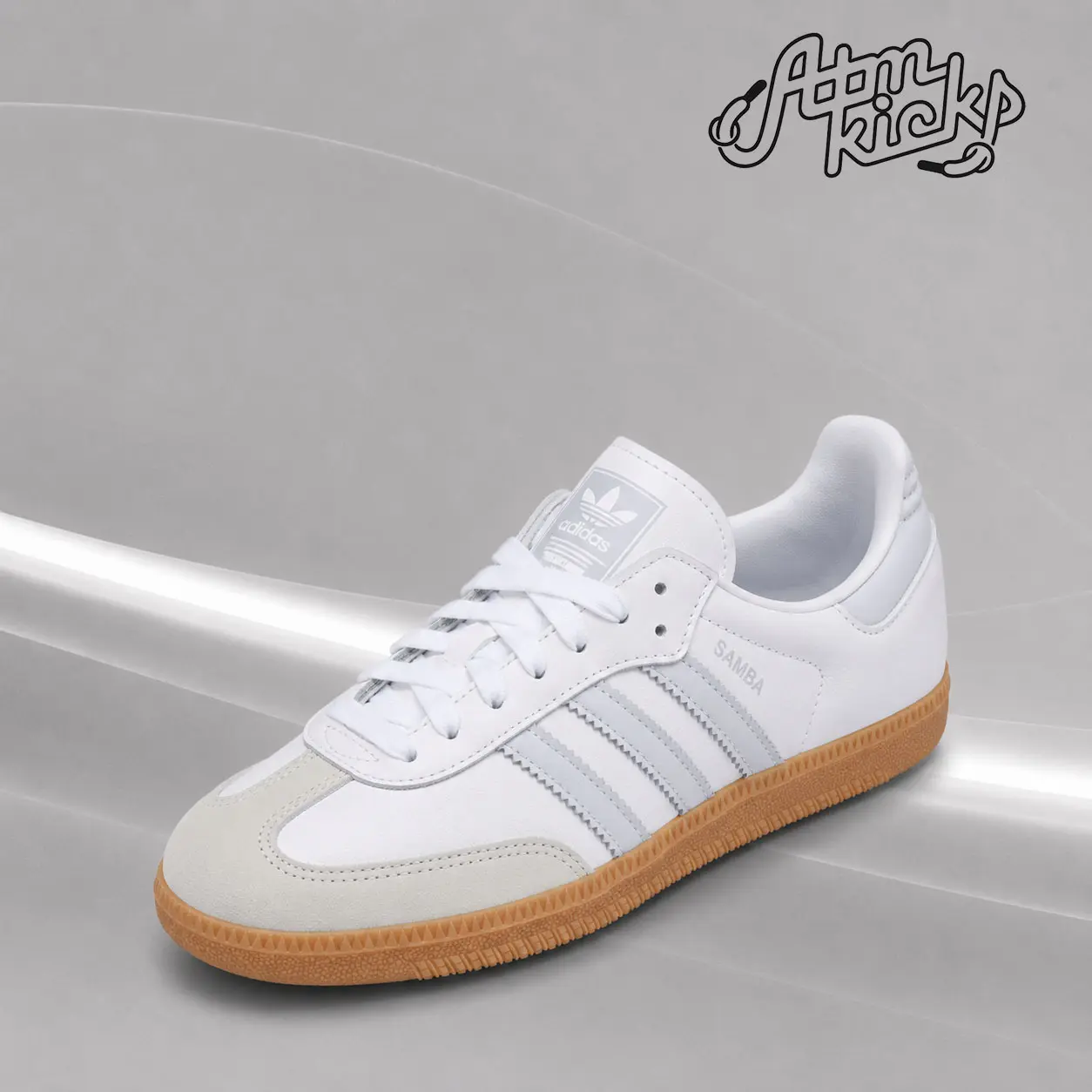 adidas Samba OG White Halo Blue Gum (Women's) IE0877 Authentic Shoes Footwear Sneaker Trainer Comfortable Walking Fashion Trending Gift