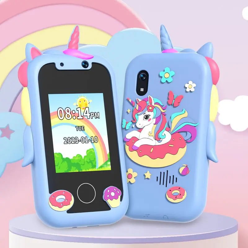 Kids Smart Toy Phone Digital Toddler Tablet - Educational Learning Machine for 3-4 Years, IPS Touch Screen, HD Dual Camera, 6 Languages, Children Development, Animals & Nature, Alarm Clock, Flashlight, Drawing Pad, MP3 Player, Holiday Gift, Toddler Tablet