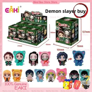New Genuine Eaki Demon Slayer Kimetsu No Yaiba Cat Paradise Party Series Blind Box Keychain Mystery Box Figure Collection Gift