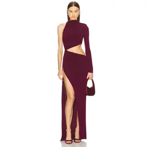 Michael Costello x REVOLVE Toscana Rhinestone Maxi Dress in Bordeaux